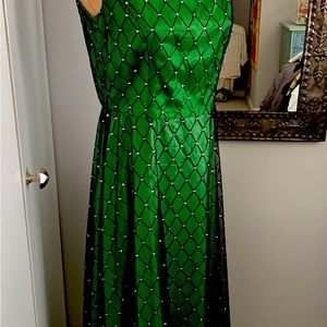 GREEN BEAUTIFUL LONG DRESS CUSTOM MADE FOR THEATRE PRODUCTION SIZE SMALL